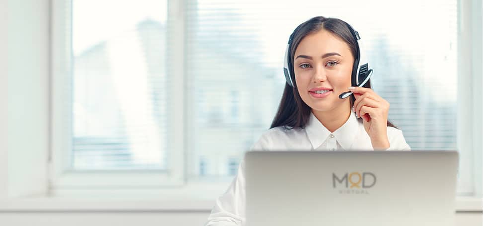 a happy myoutdesk virtual assistant