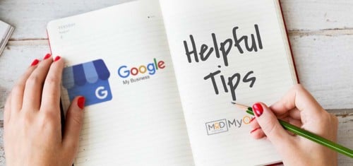 notebook with gmb logo and written the word helpful tips